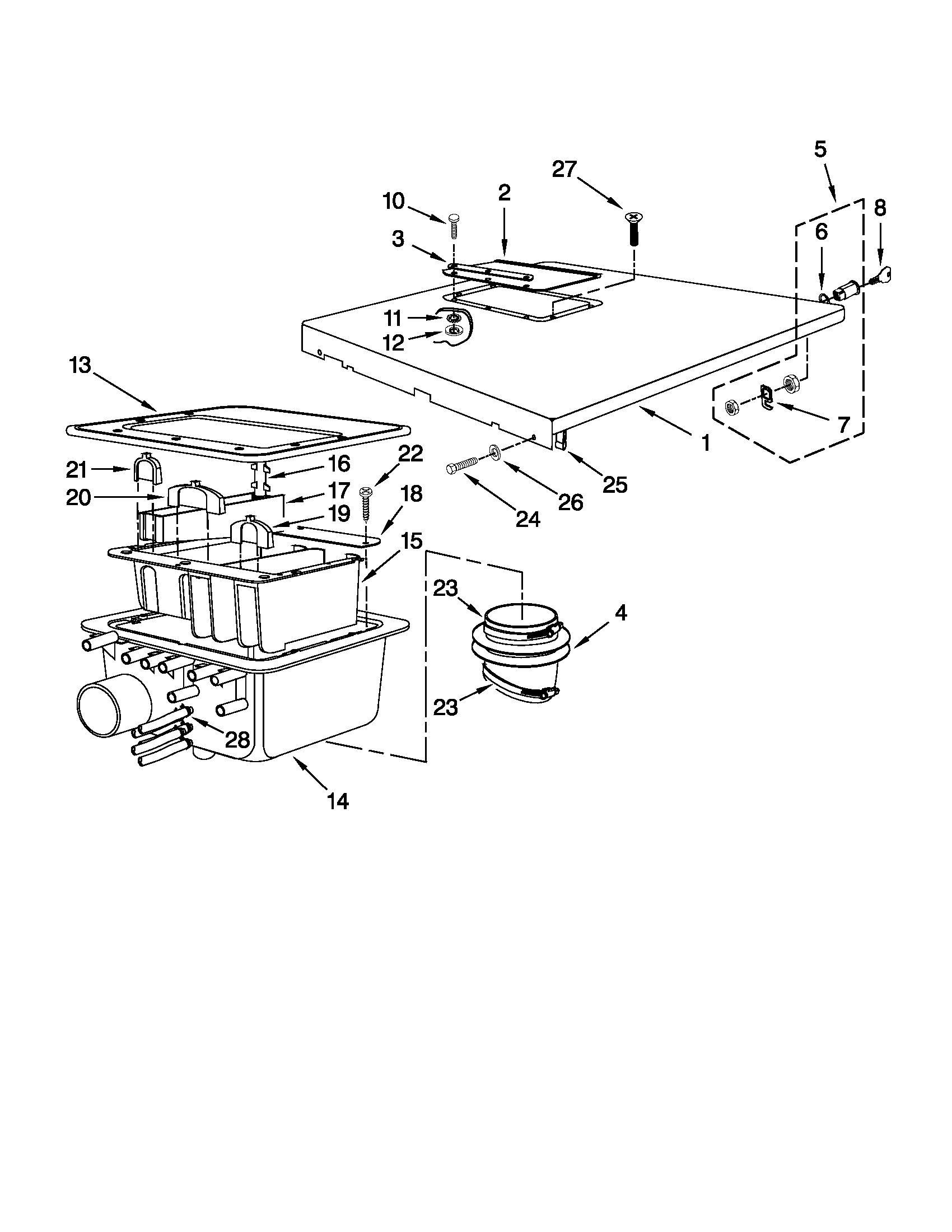 SOAP HOPPER AND TOP COVER PARTS