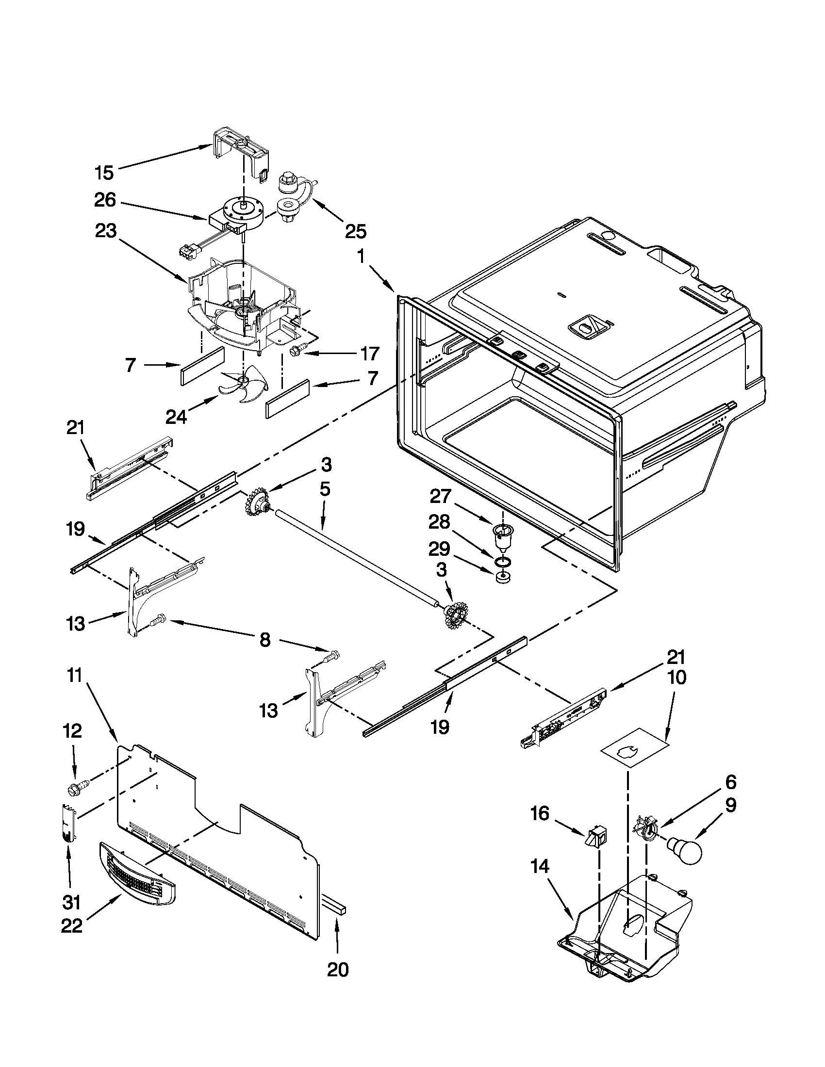Freezer liner parts