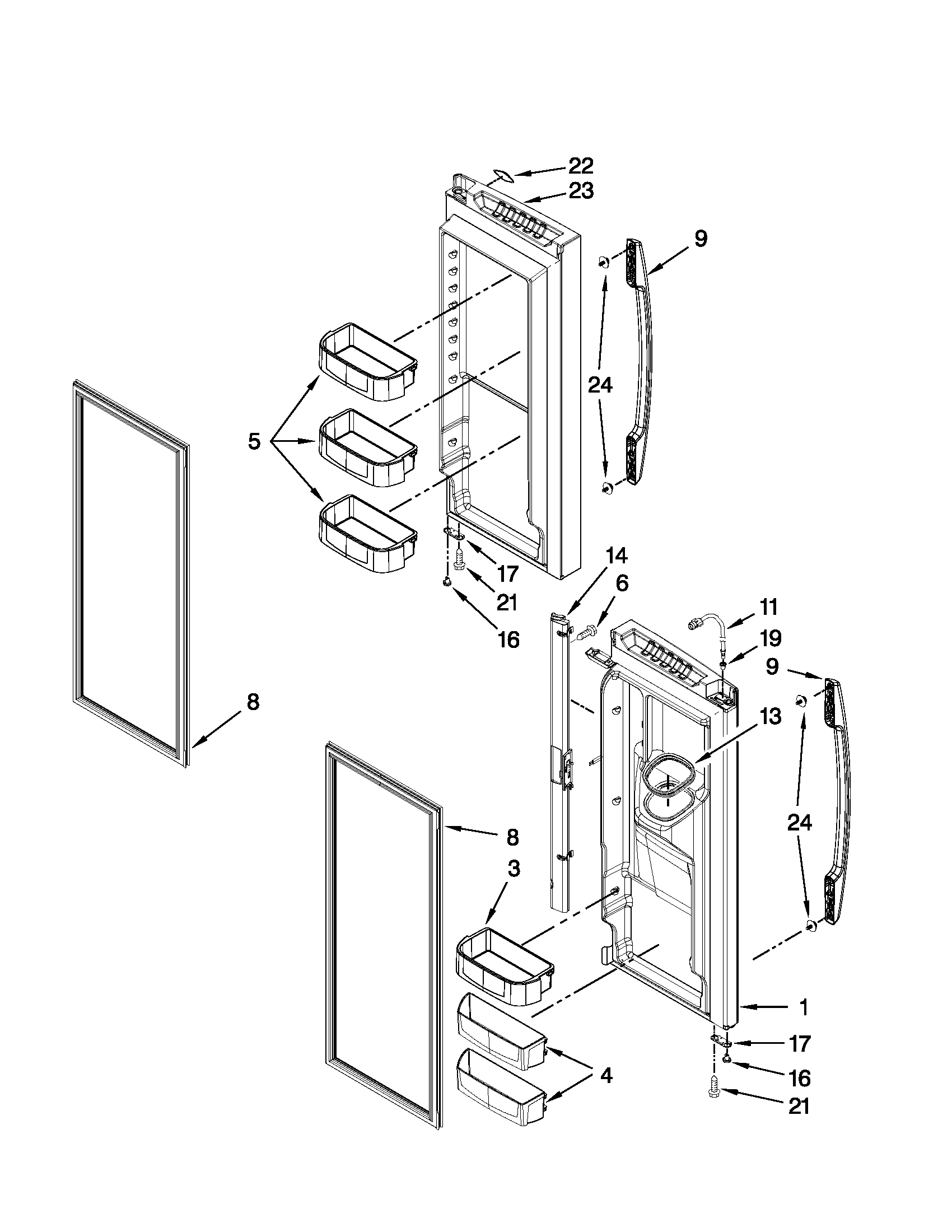 Refrigerator door parts