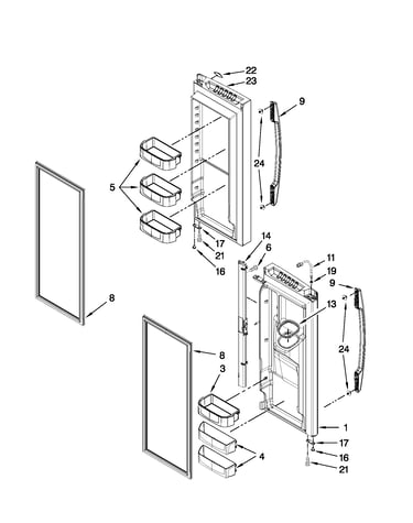 Refrigerator door parts