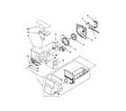 Maytag MFI2670XEW6 motor and ice container parts diagram