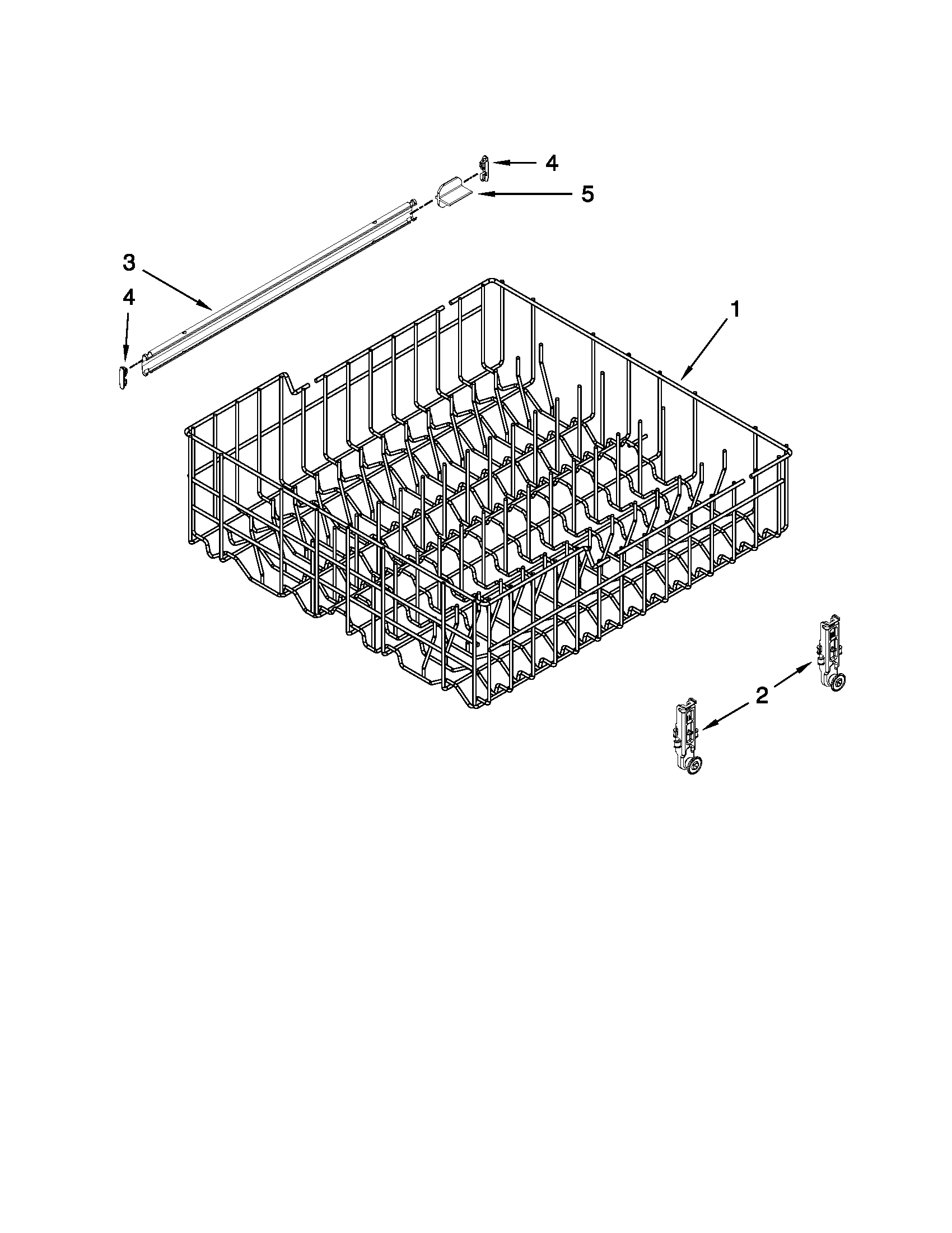Upper rack and track parts