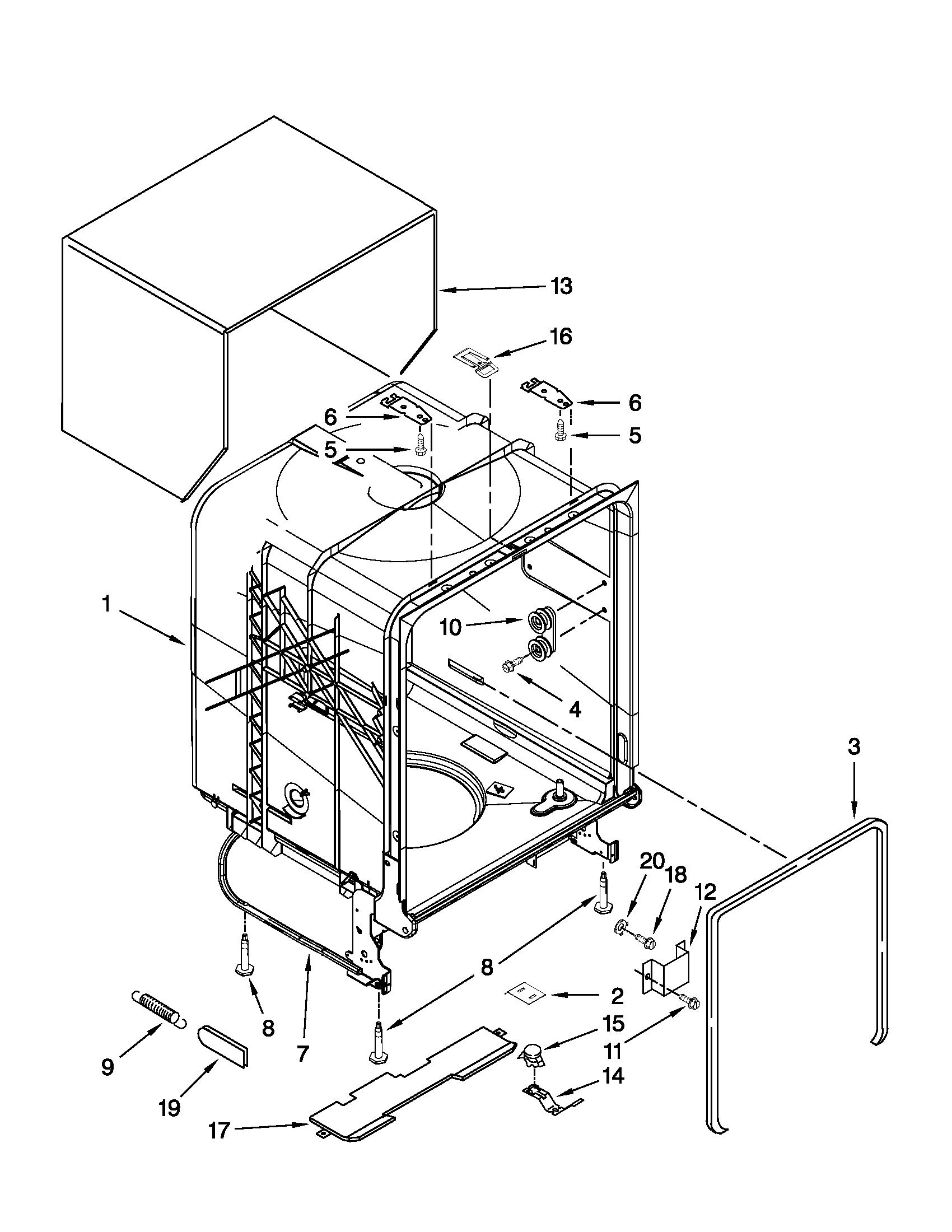 Tub and frame parts