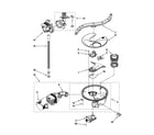 KitchenAid KUDE20IXWH6 pump, washarm and motor parts diagram
