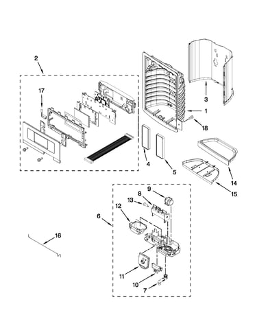 Dispenser front parts