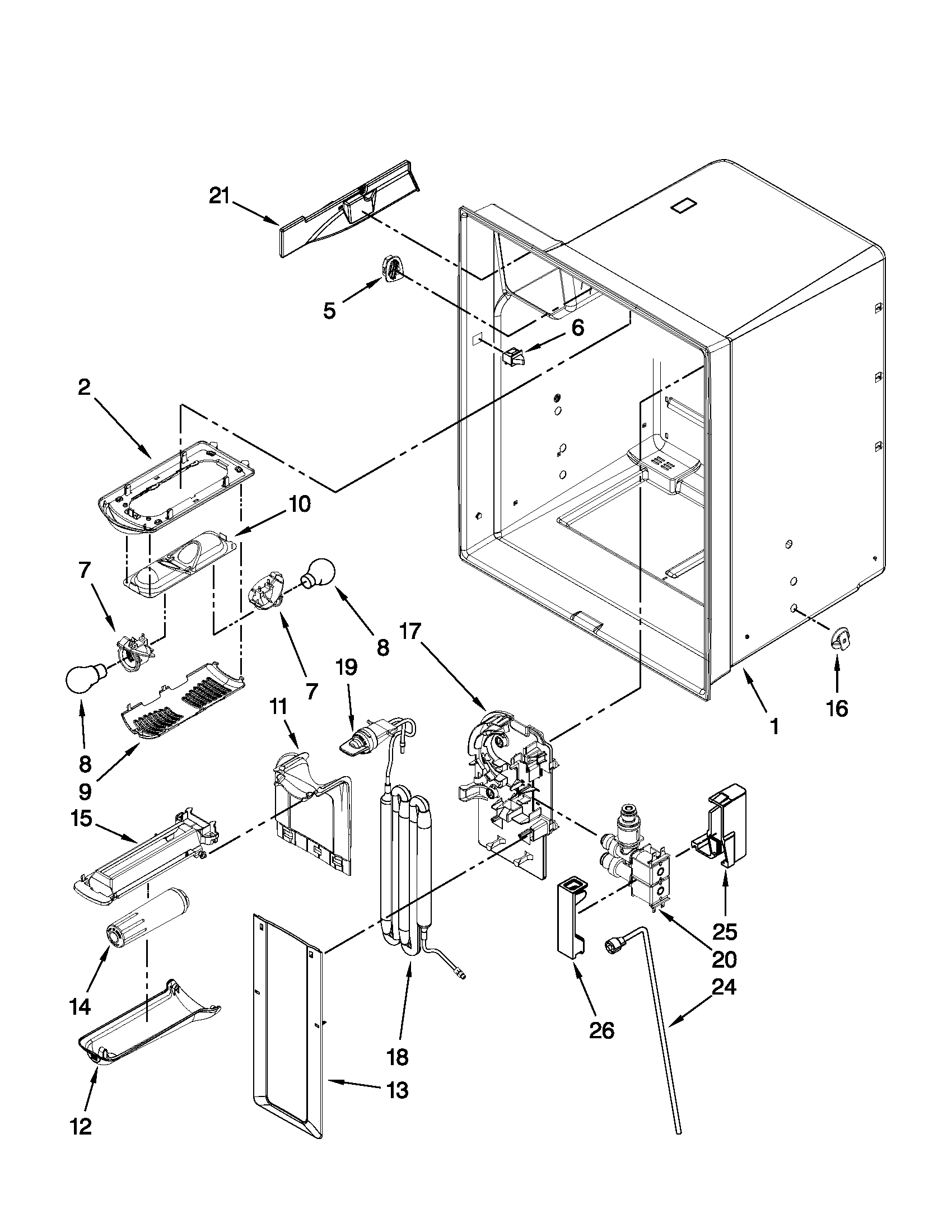 Refrigerator liner parts