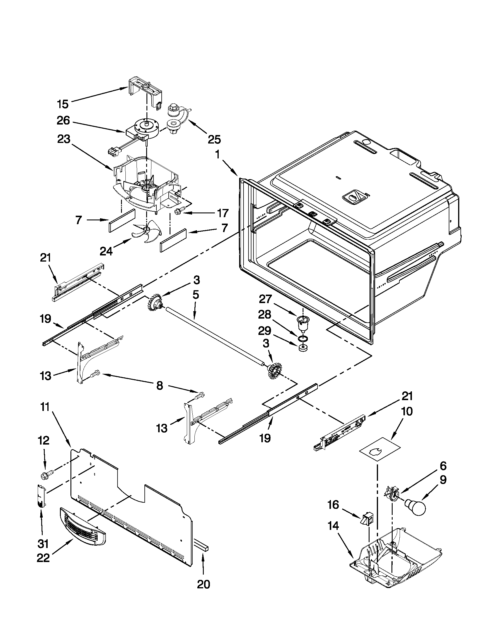 Freezer liner parts