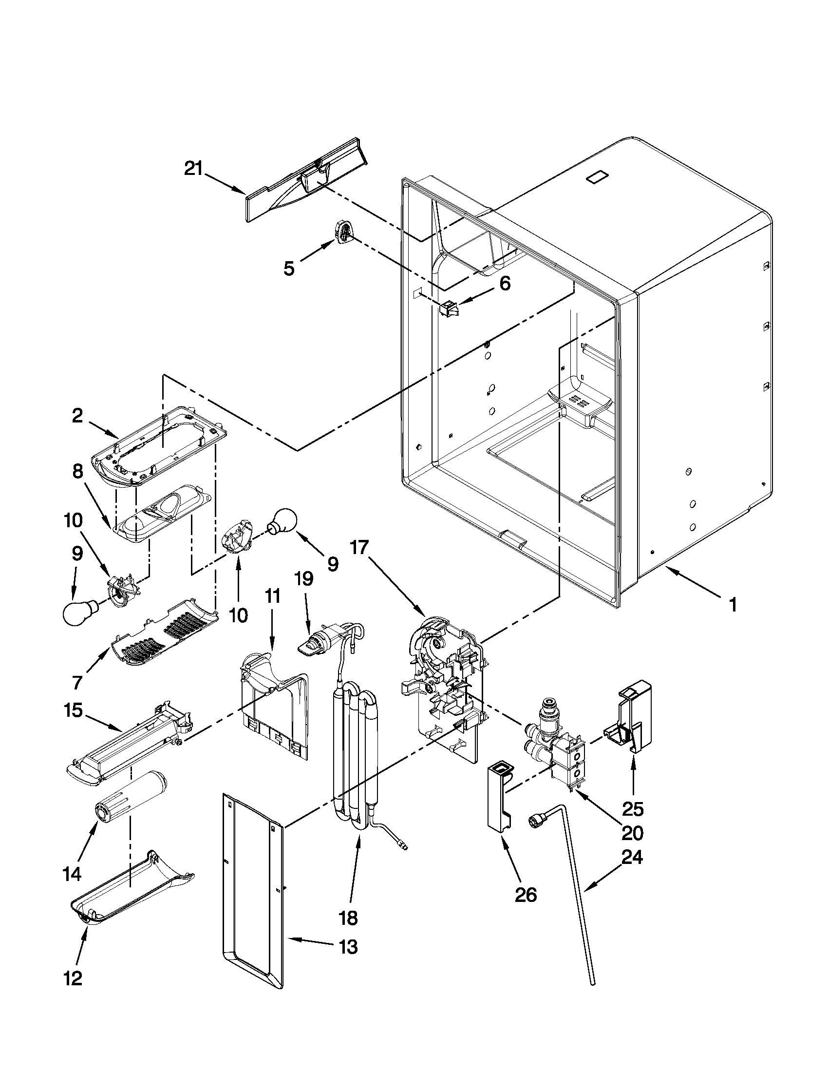 Refrigerator liner parts