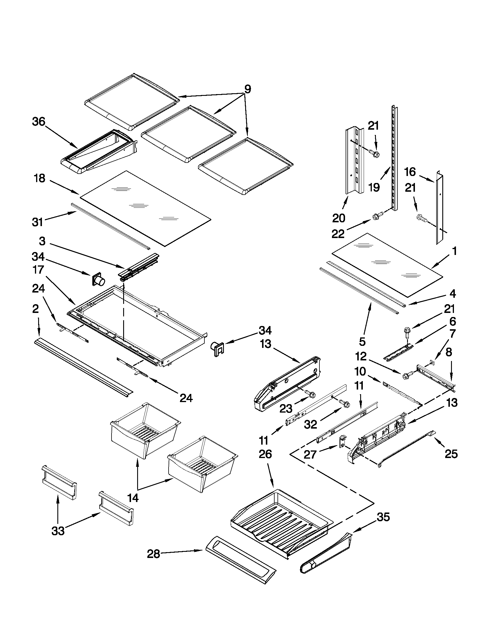 Shelf parts
