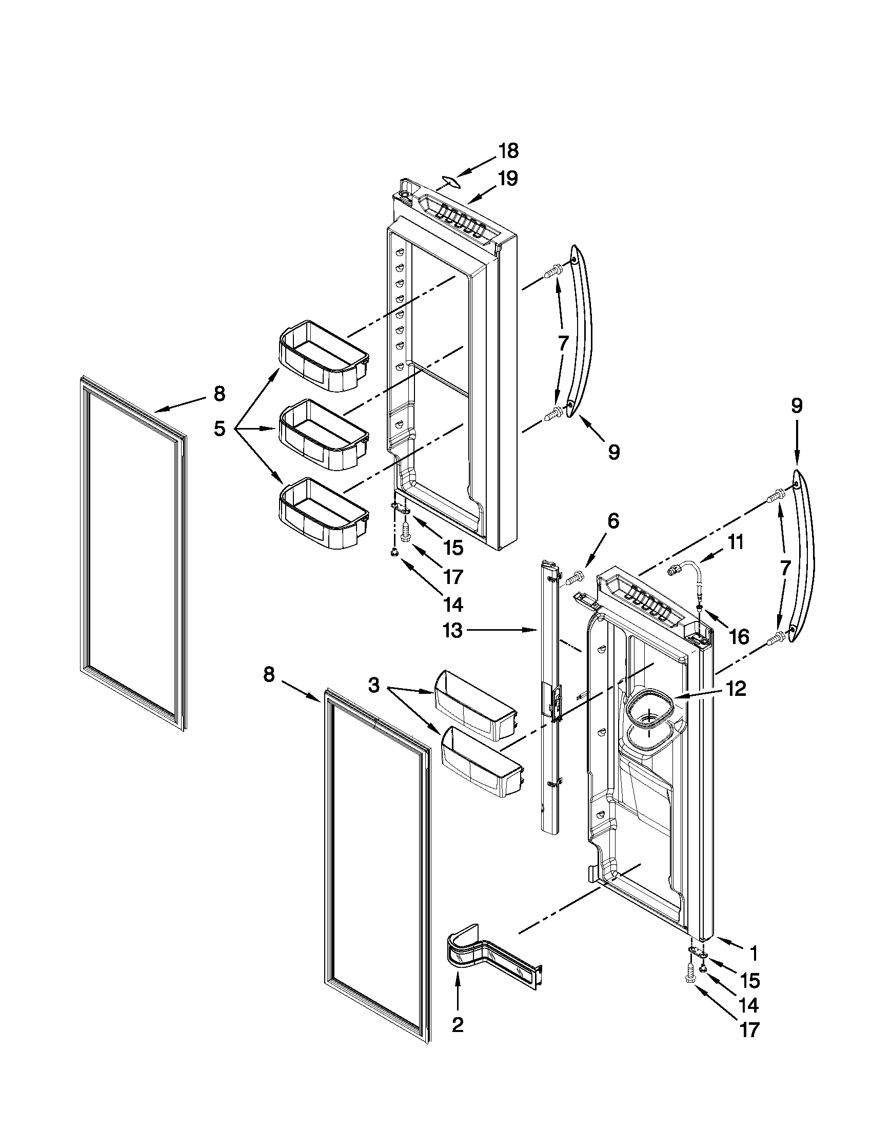 Refrigerator door parts