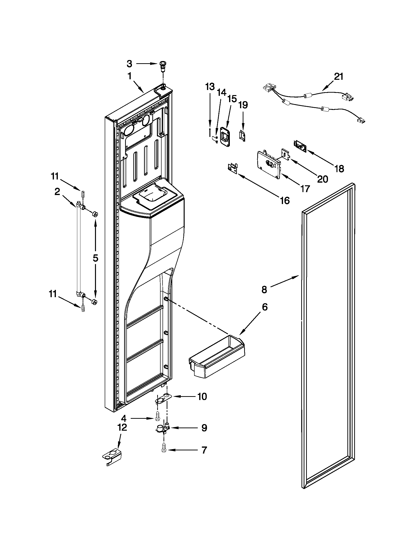 Freezer door parts