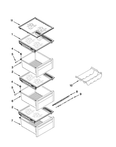 Refrigerator shelf parts