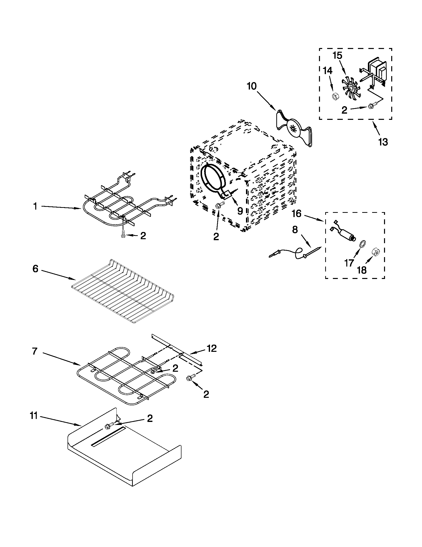 Internal oven parts