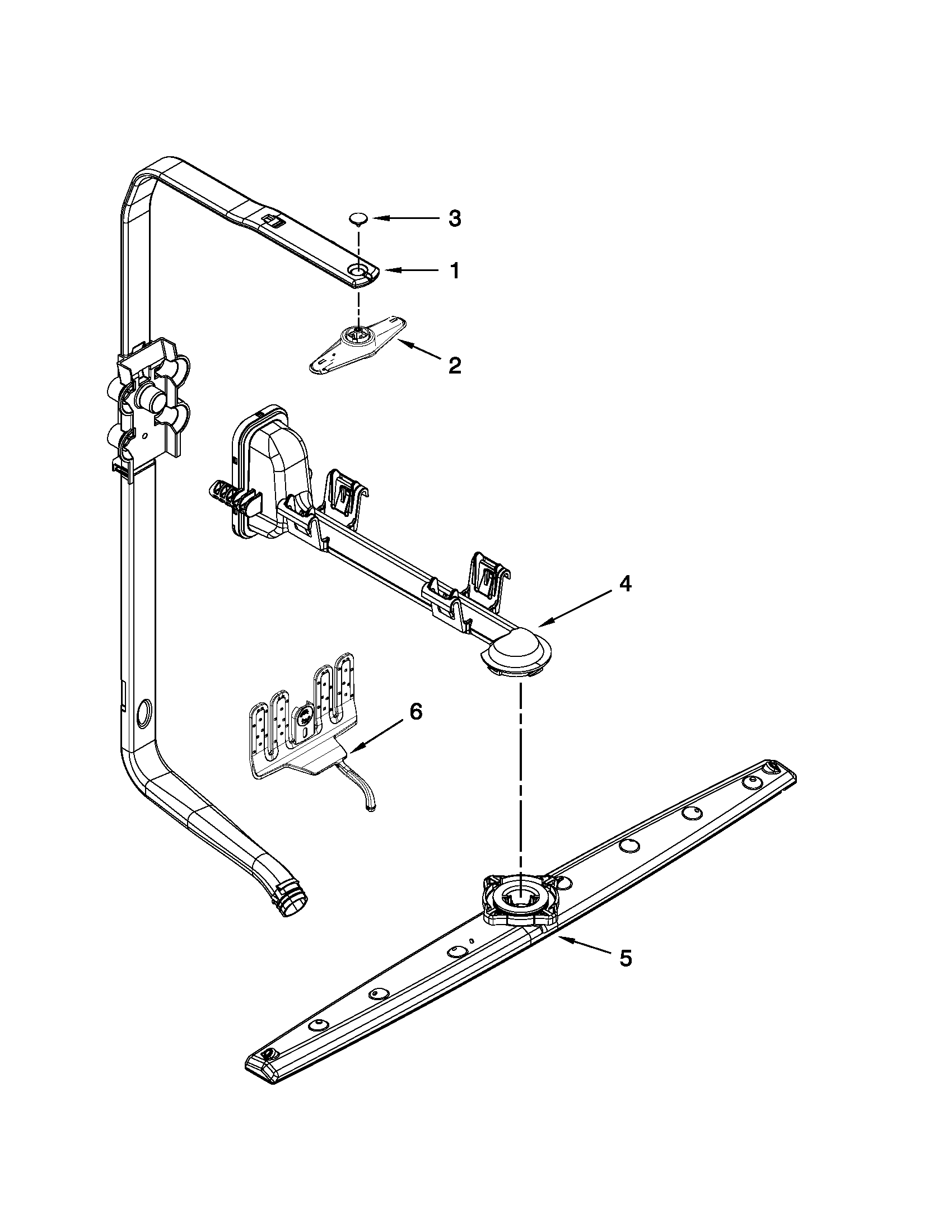 Upper wash and rinse parts