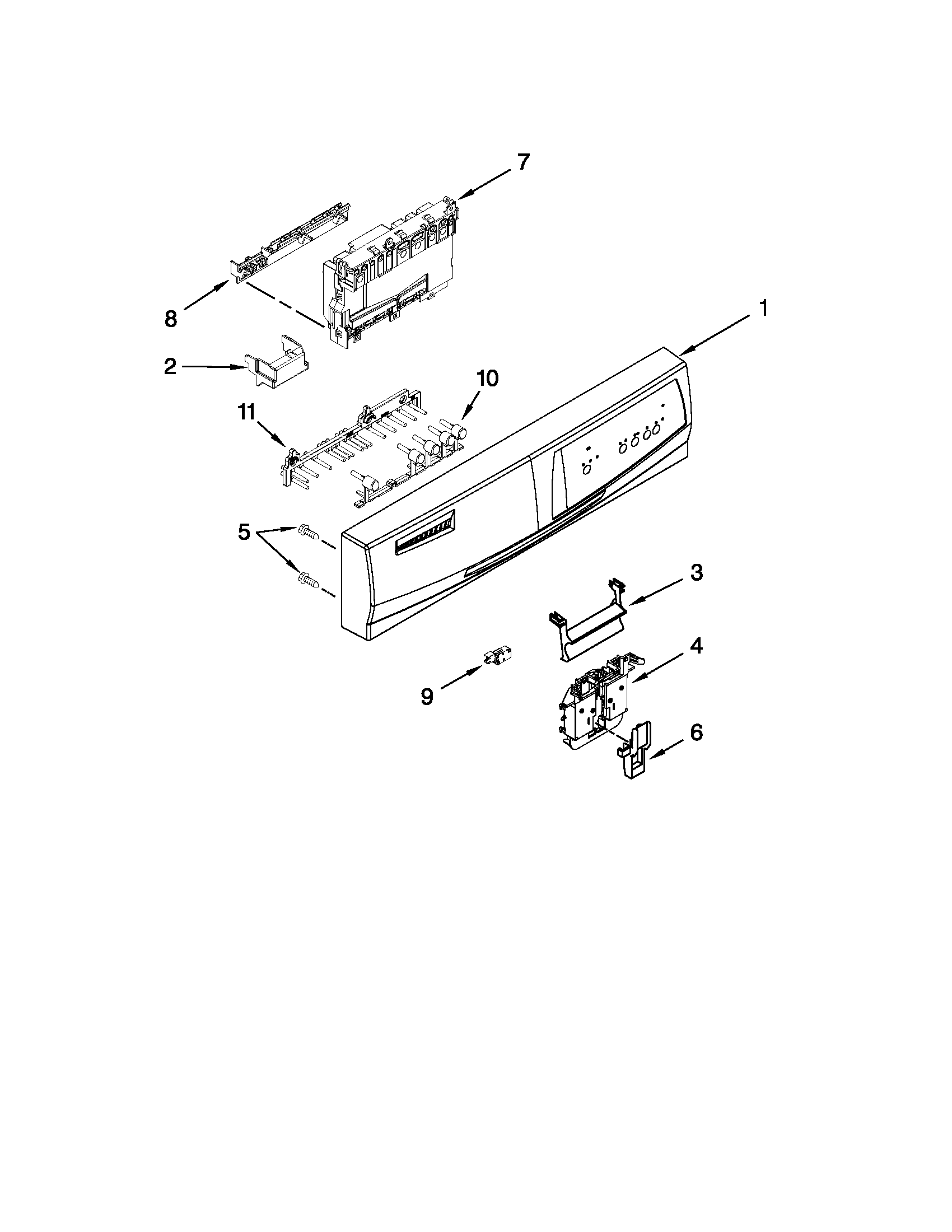 Control panel and latch parts