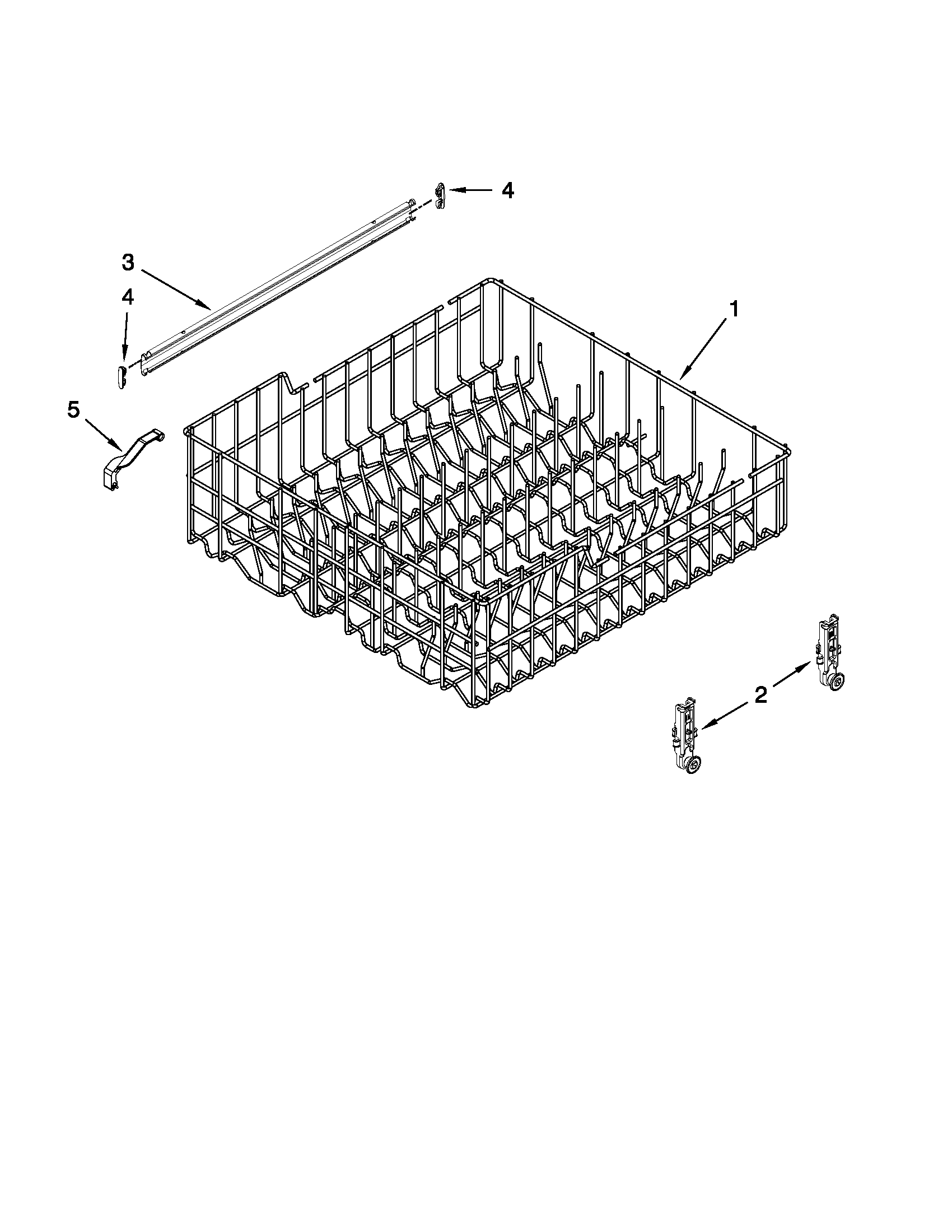 Upper rack and track parts