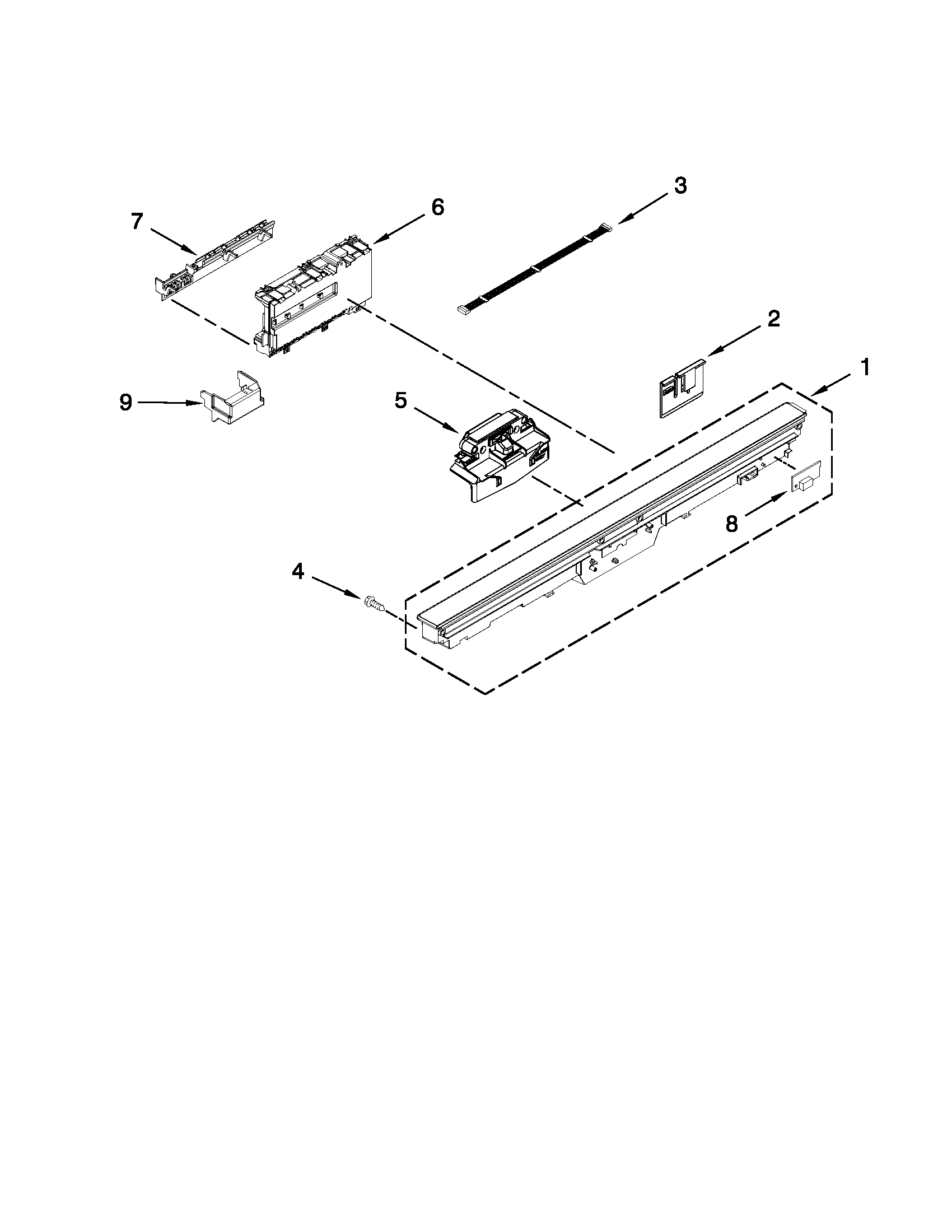 Control panel and latch parts