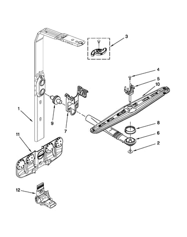 Upper wash and rinse parts