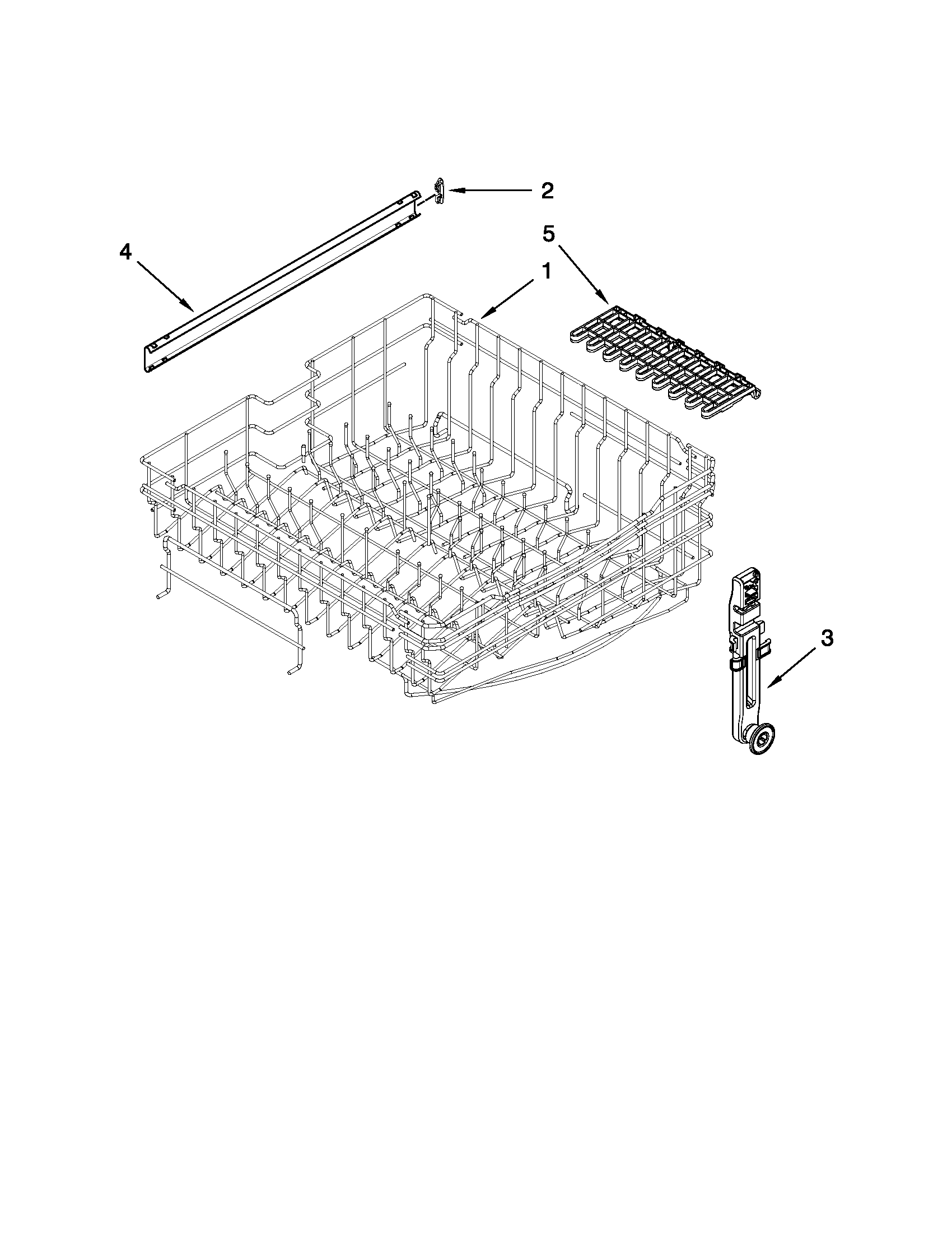 Upper rack and track parts