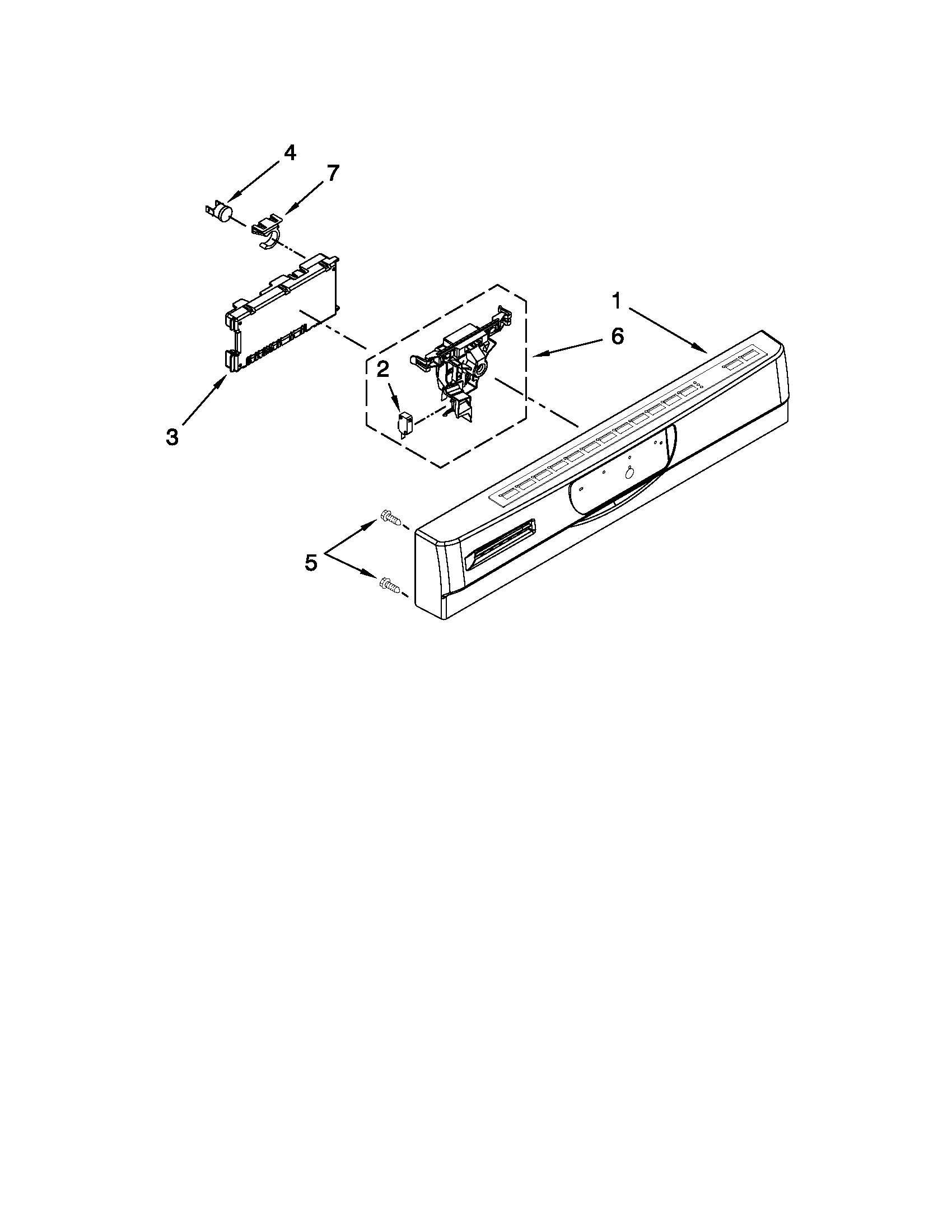 Control panel and latch parts