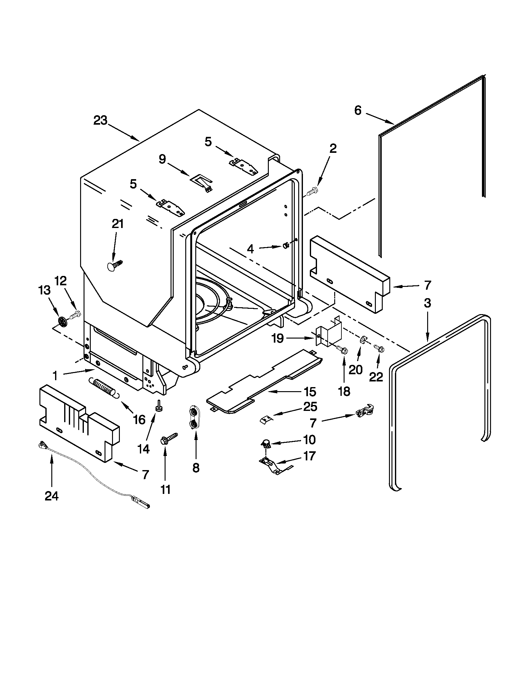Tub and frame parts