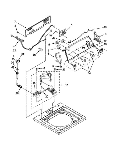 Controls and water inlet parts