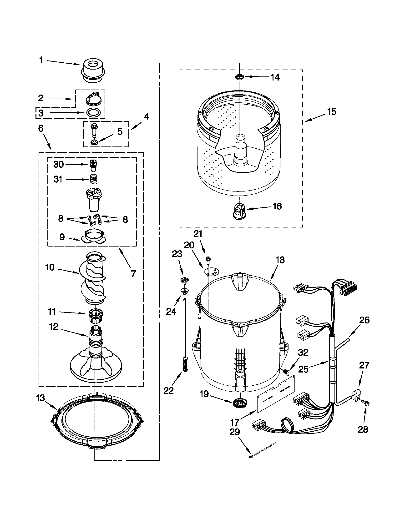 Basket and tub parts
