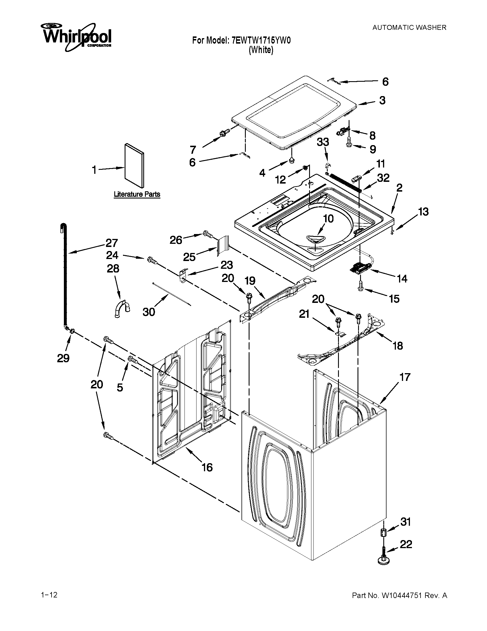 TOP AND CABINET PARTS