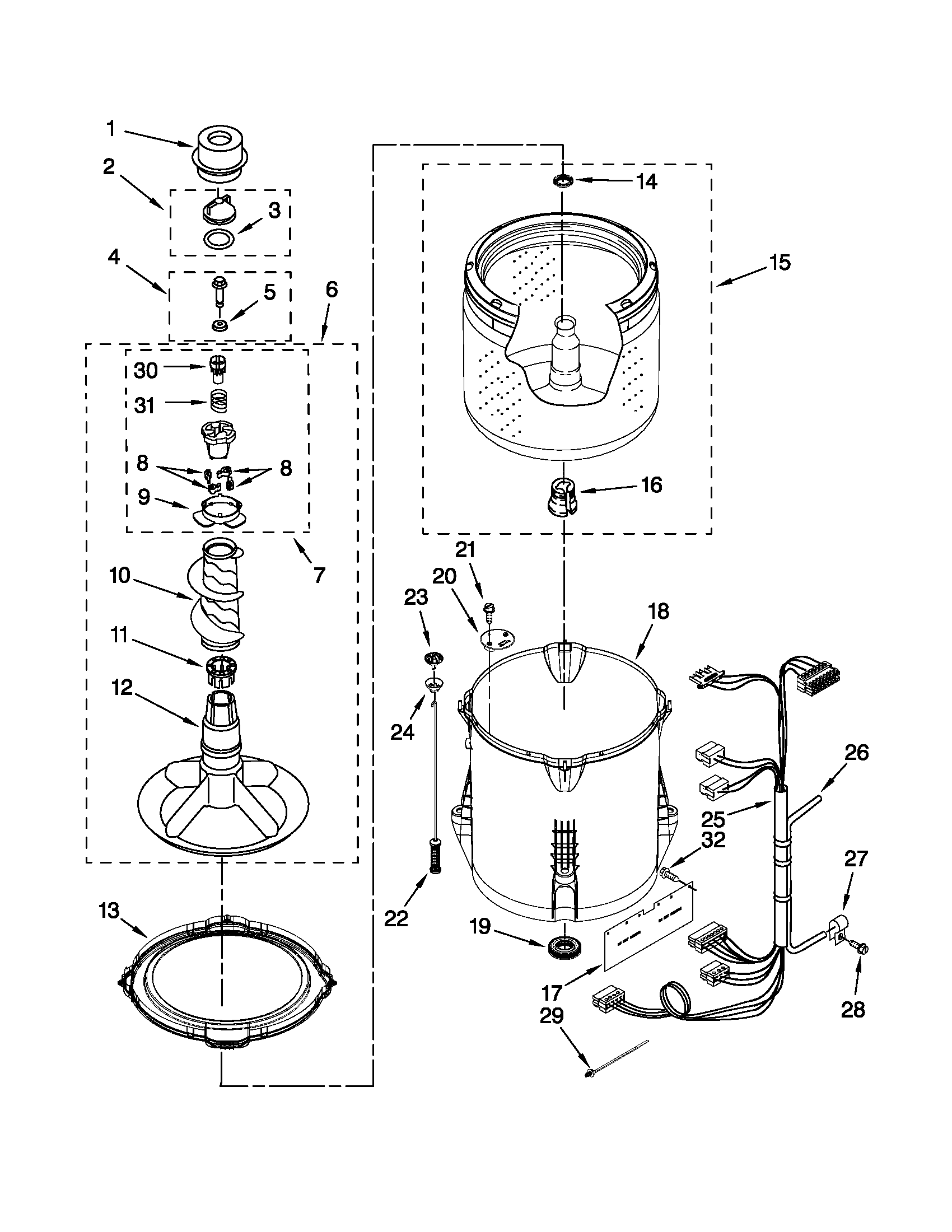 Basket and tub parts