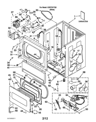 Lower cabinet and front panel parts