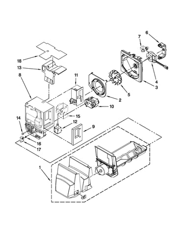 Motor and ice container parts