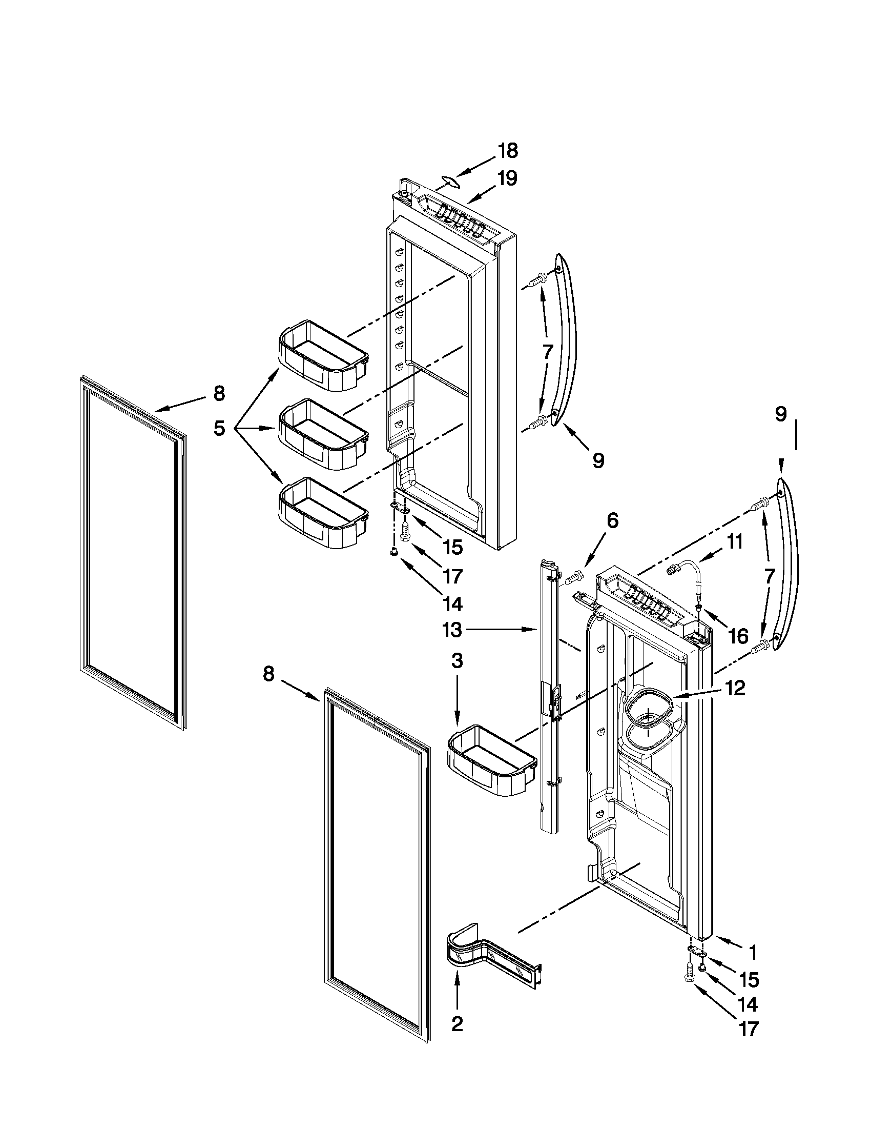 Refrigerator door parts
