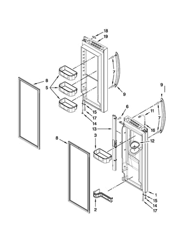Refrigerator door parts