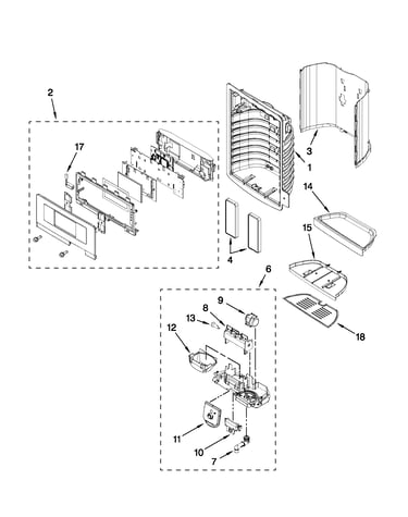 Dispenser front parts