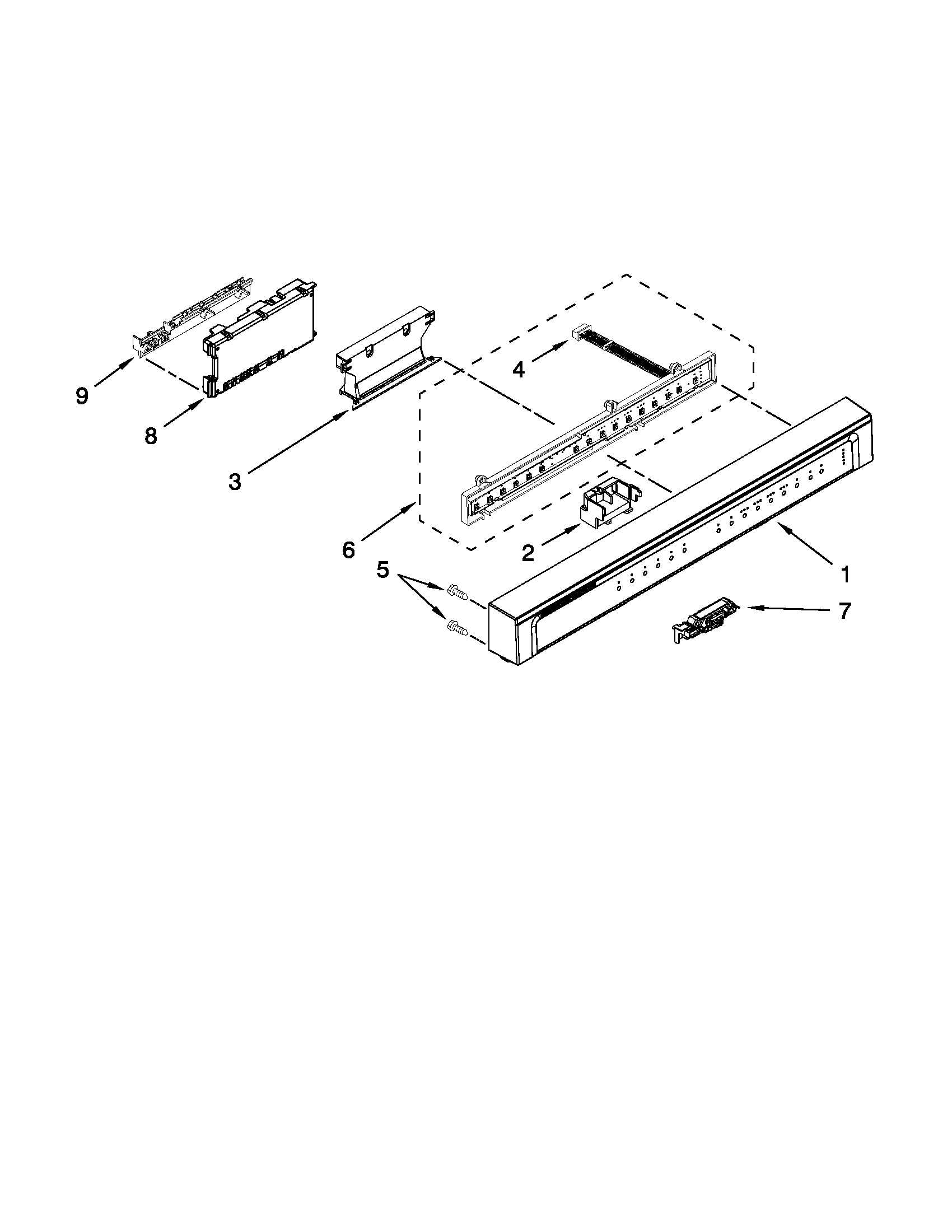 Control panel and latch parts
