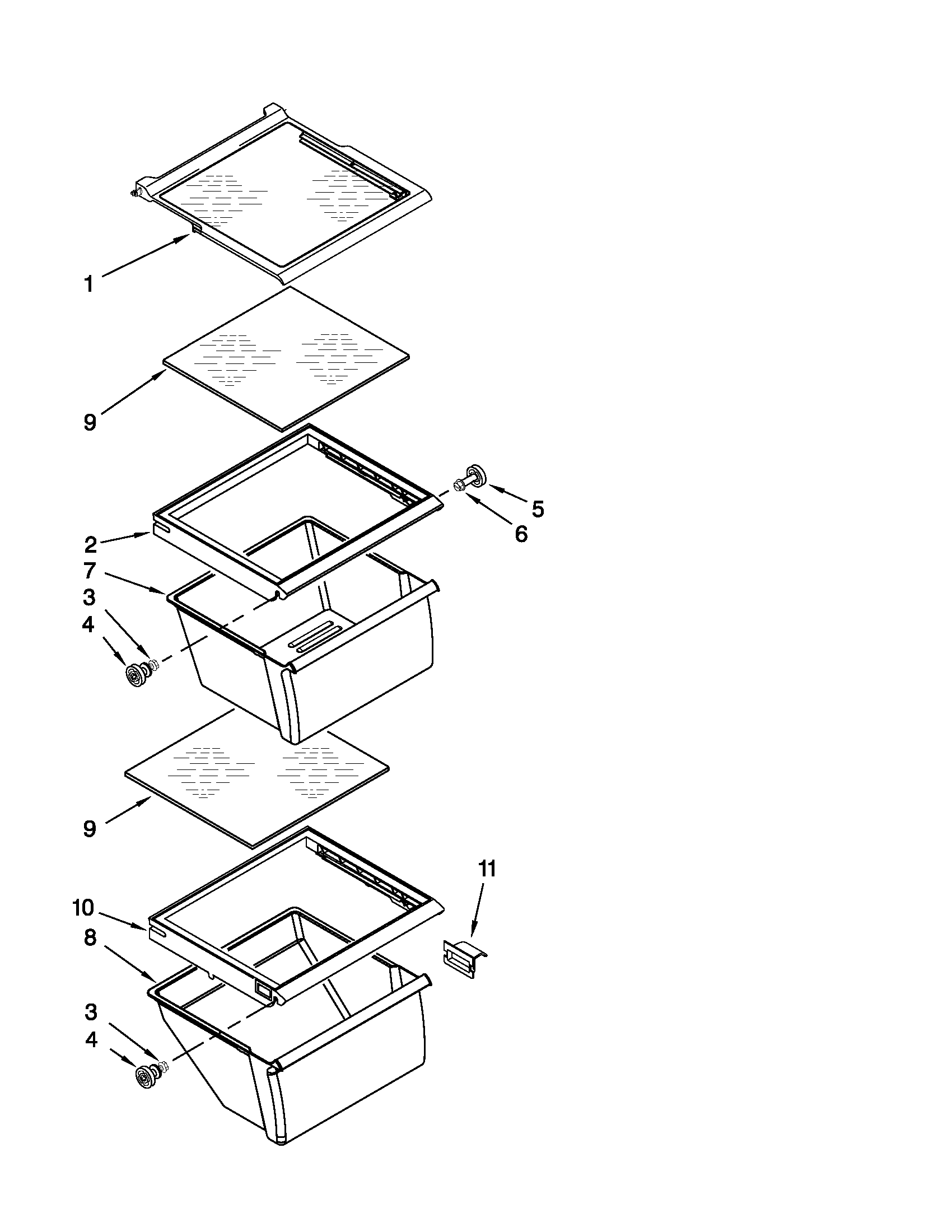 REFRIGERATOR SHELF PARTS