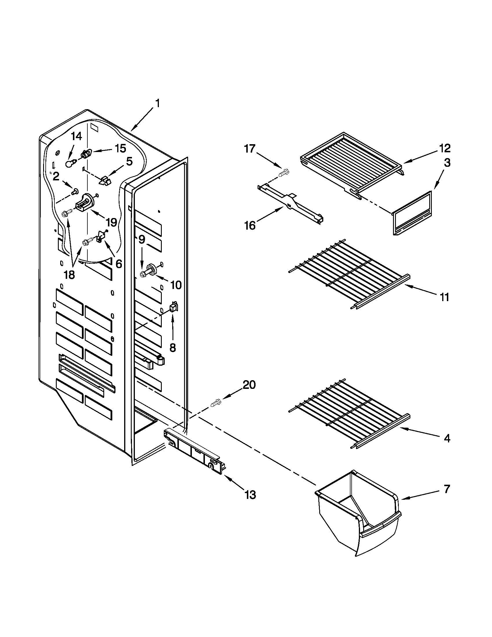 Freezer liner parts