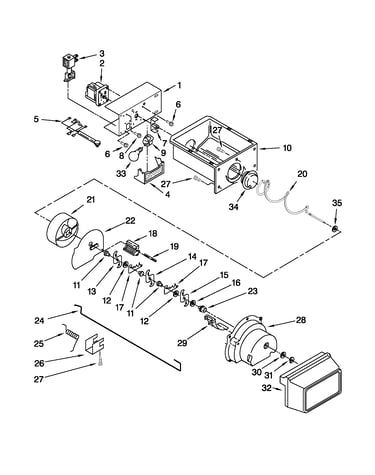 Motor and ice container parts
