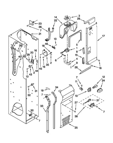 Freezer liner and air flow parts