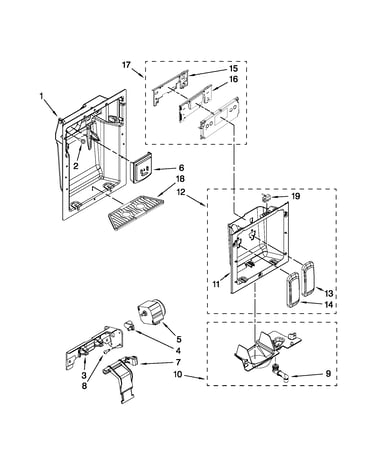 Dispenser front parts