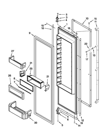 Refrigerator door parts