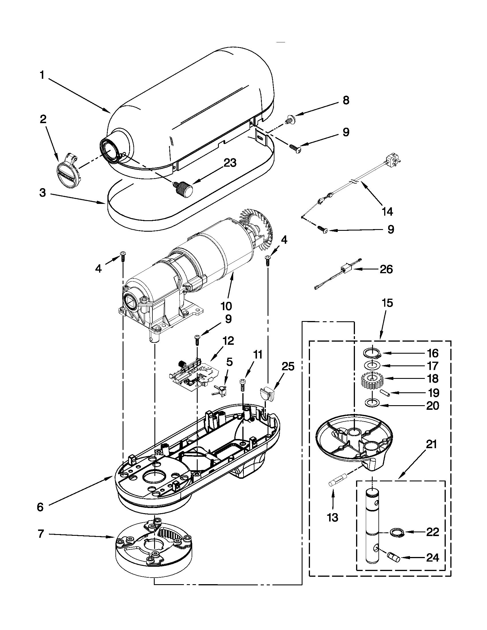 Case, gearing and planetary unit