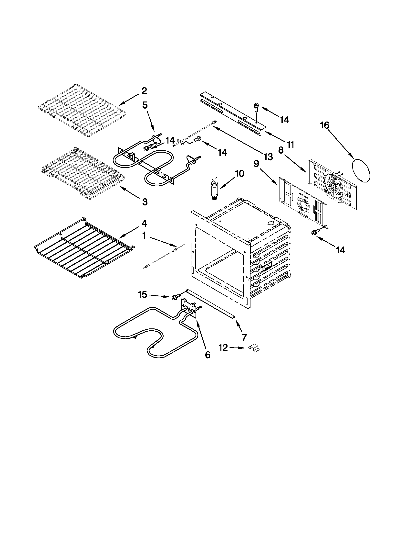 Internal oven parts