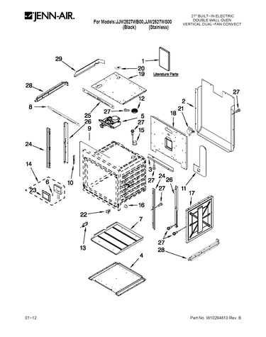 Upper oven parts