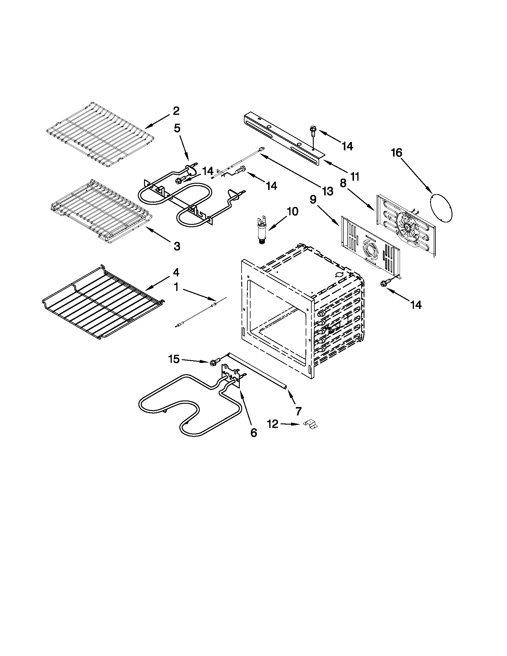 Internal oven parts