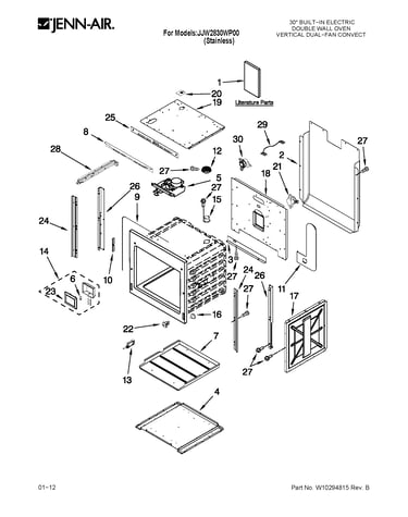 Upper oven parts