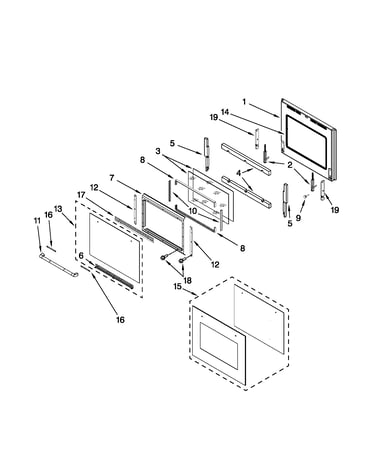 Lower oven door parts