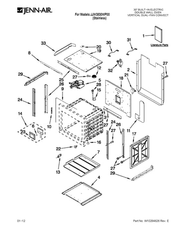 Upper oven parts