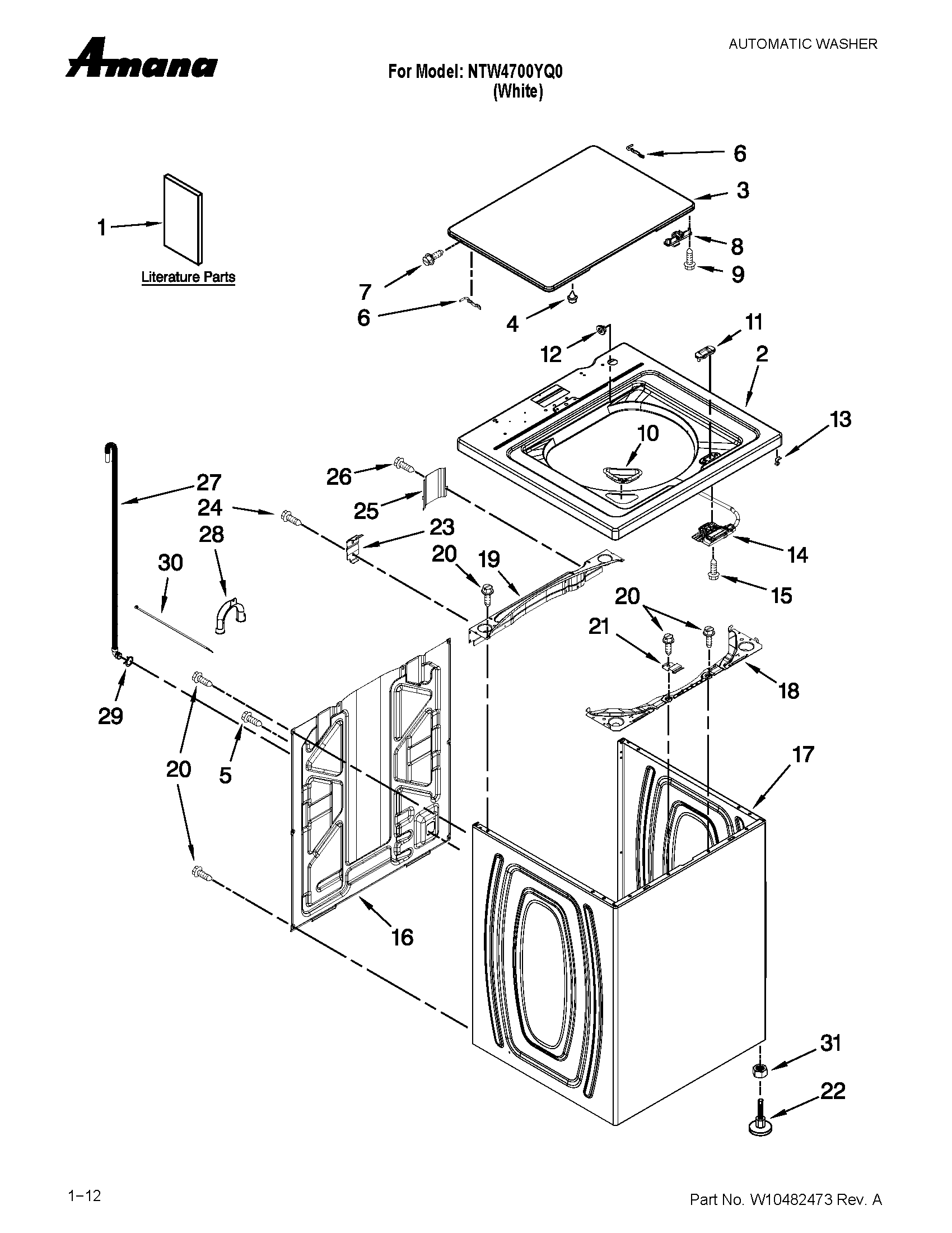 Top and cabinet parts