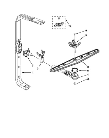 Upper wash and rinse parts